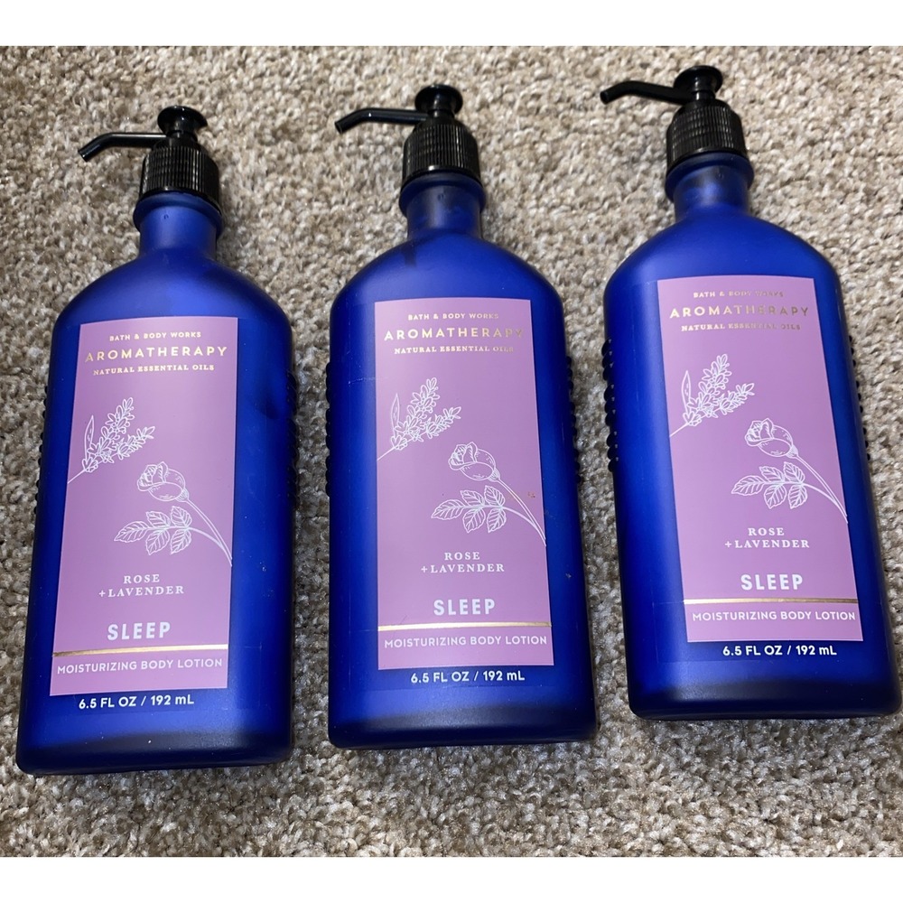 Bath & Body Works Aromatherapy Sleep ROSE & LAVENDER Lotion 6.5oz Set Of 3